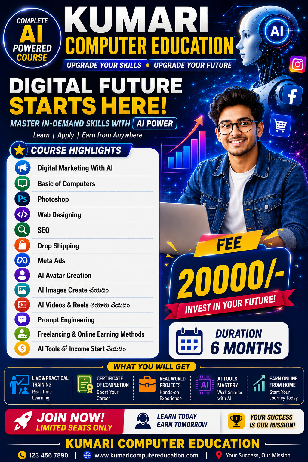 Digital Marketing with AI — AI Course · 6 Months