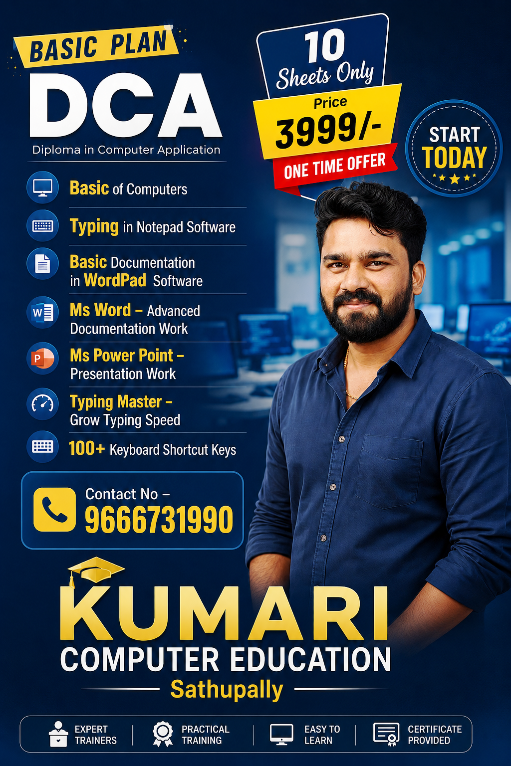 DCA — Diploma in Computer Application — Diploma · 3 Months